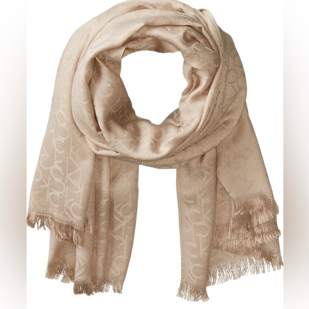 Monogram CK Logo-Print Pashmina Wrap Scarf